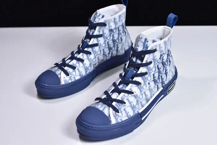 1st Kicks Shoes DR B23 High Top Oblique Sneaker Blue 0127