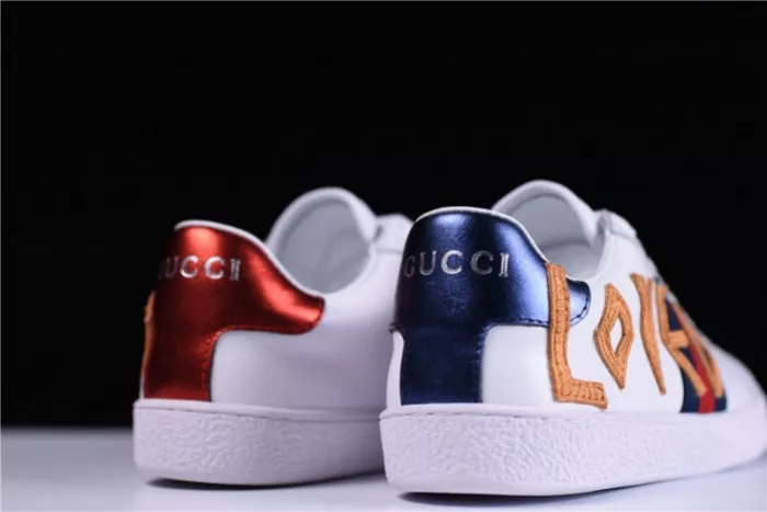 1st Kicks GUCC ACE EMBROIDERED LOW-TOP SNEAKER WITH LOVED 497090 DOPE0 9095 0120