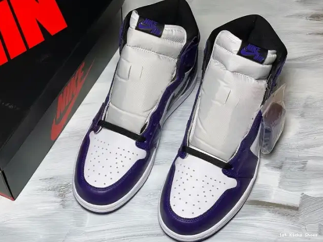 1st Kicks Air High 1 555088-500 Jordan Court Purple OG 0308