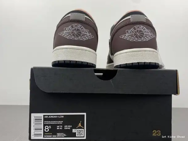 1st Kicks Shoes DC6991-200 Air Low 1 Mocha Jordan 0309