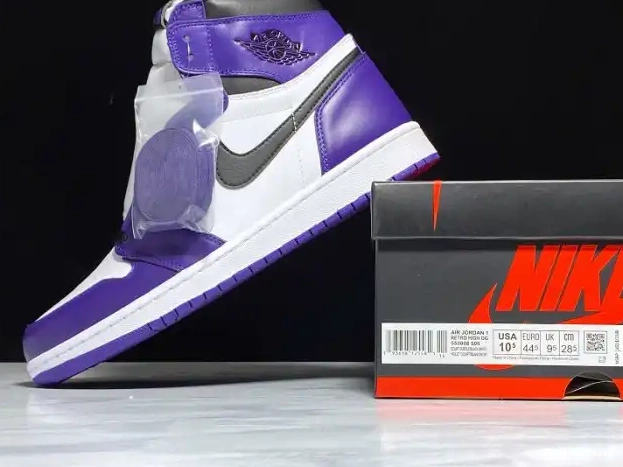 1st Kicks Air High 1 555088-500 Jordan Court Purple OG 0308