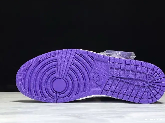 1st Kicks Air High 1 555088-500 Jordan Court Purple OG 0308